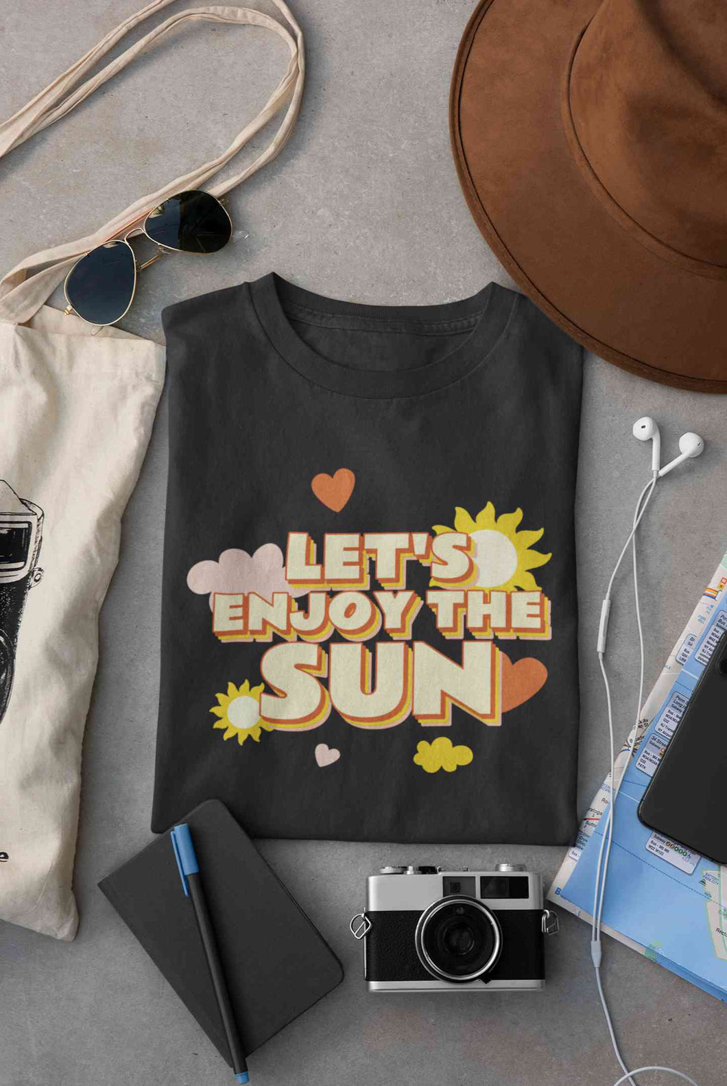 Lets Enjoy The Sun Quote Mens Half Sleeves T-shirt- KidsFashionVilla