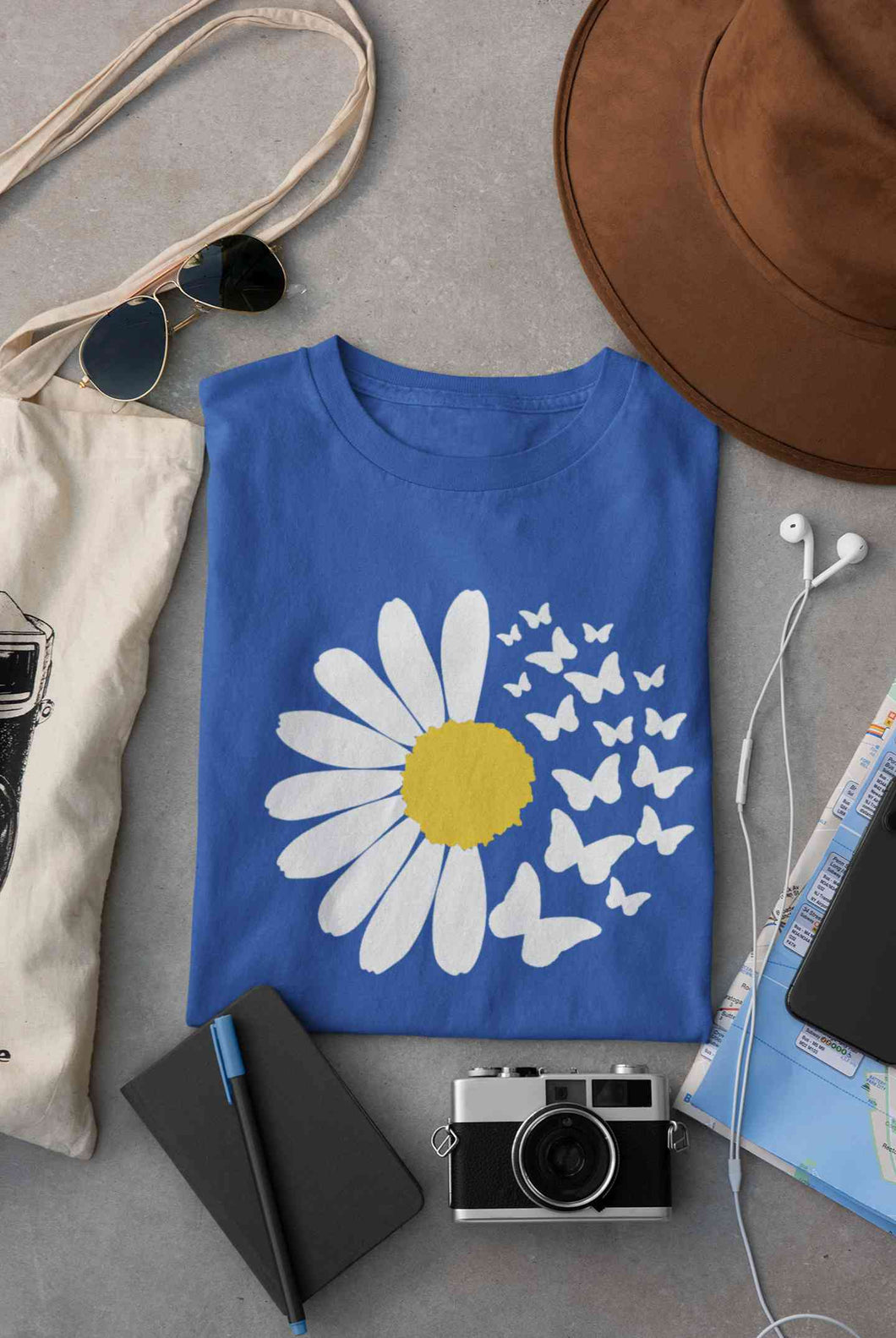 Cute Butterfly Daizy Graphic Women Half Sleeves T-shirt- KidsFashionVilla