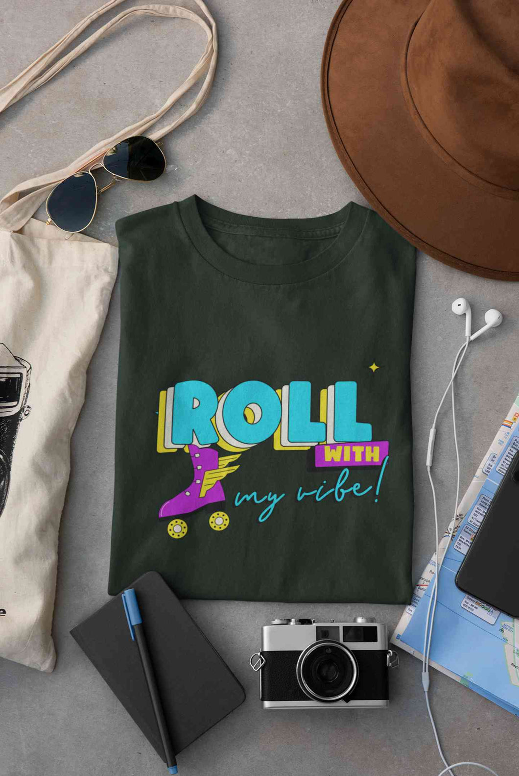 Roll With My Vibe Retro 90s Nostalgia Theme Women Half Sleeves T-shirt- KidsFashionVilla