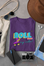 Load image into Gallery viewer, Roll With My Vibe Retro 90s Nostalgia Theme Women Half Sleeves T-shirt- KidsFashionVilla
