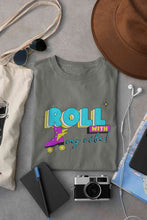 Load image into Gallery viewer, Roll With My Vibe Retro 90s Nostalgia Theme Women Half Sleeves T-shirt- KidsFashionVilla
