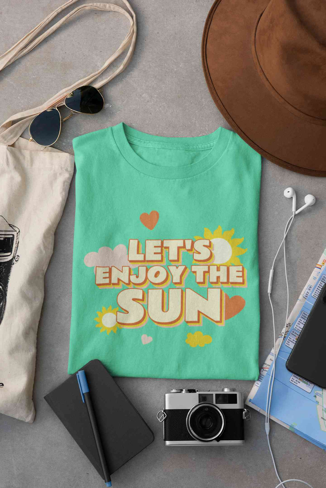 Lets Enjoy The Sun Quote Mens Half Sleeves T-shirt- KidsFashionVilla