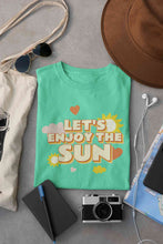 Load image into Gallery viewer, Lets Enjoy The Sun Quote Women Half Sleeves T-shirt- KidsFashionVilla
