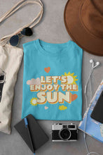 Load image into Gallery viewer, Lets Enjoy The Sun Quote Women Half Sleeves T-shirt- KidsFashionVilla
