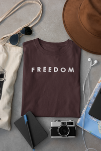 Freedom Women Half Sleeves T-shirt- KidsFashionVilla