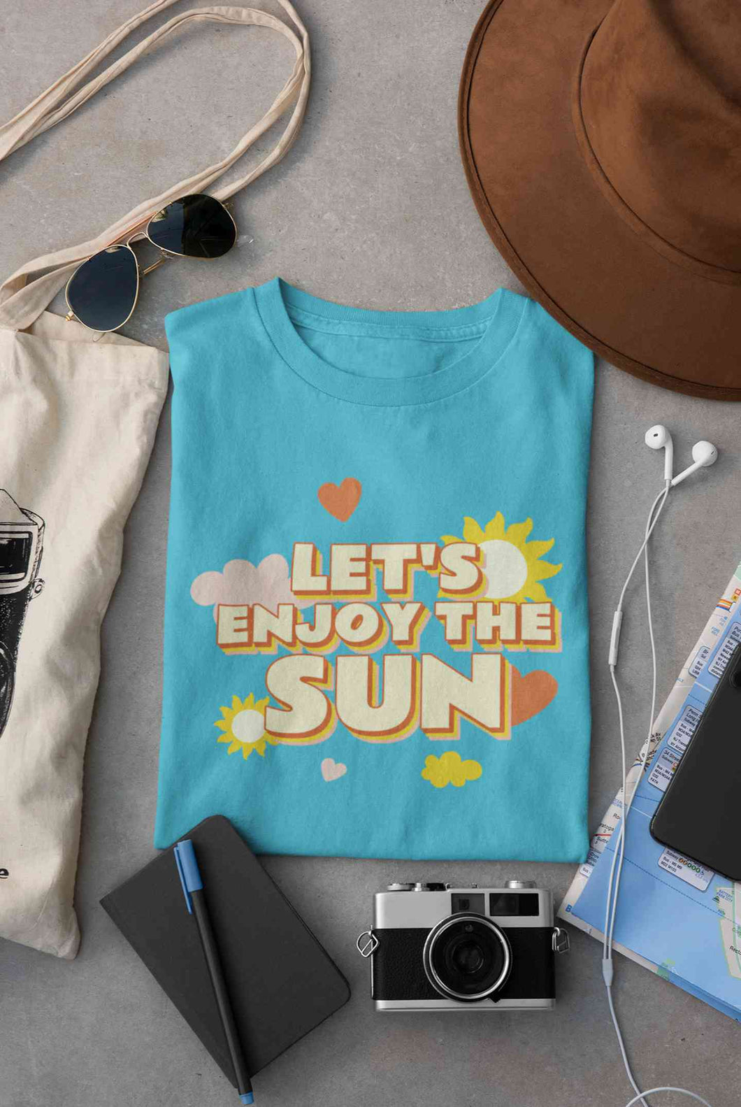Lets Enjoy The Sun Quote Mens Half Sleeves T-shirt- KidsFashionVilla