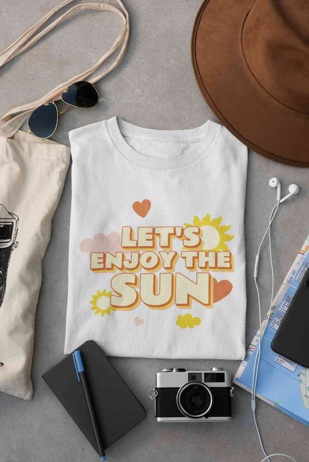 Lets Enjoy The Sun Quote Mens Half Sleeves T-shirt- KidsFashionVilla