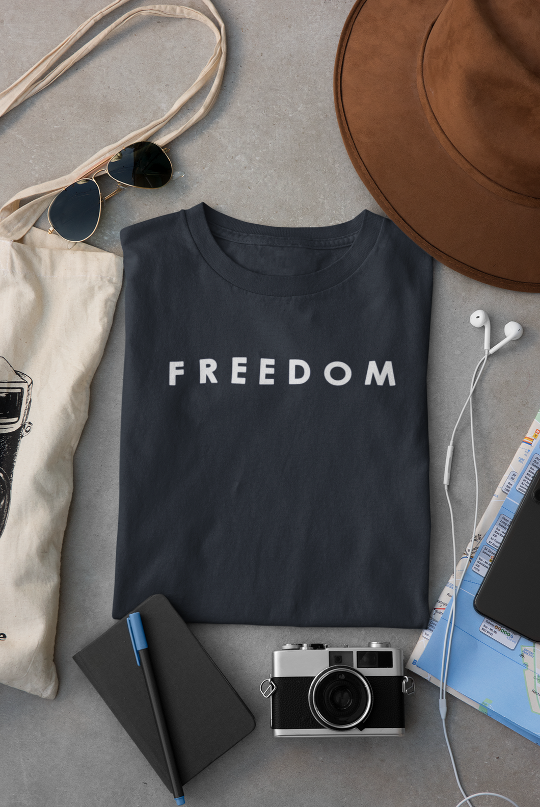 Freedom Mens Half Sleeves T-shirt- KidsFashionVilla