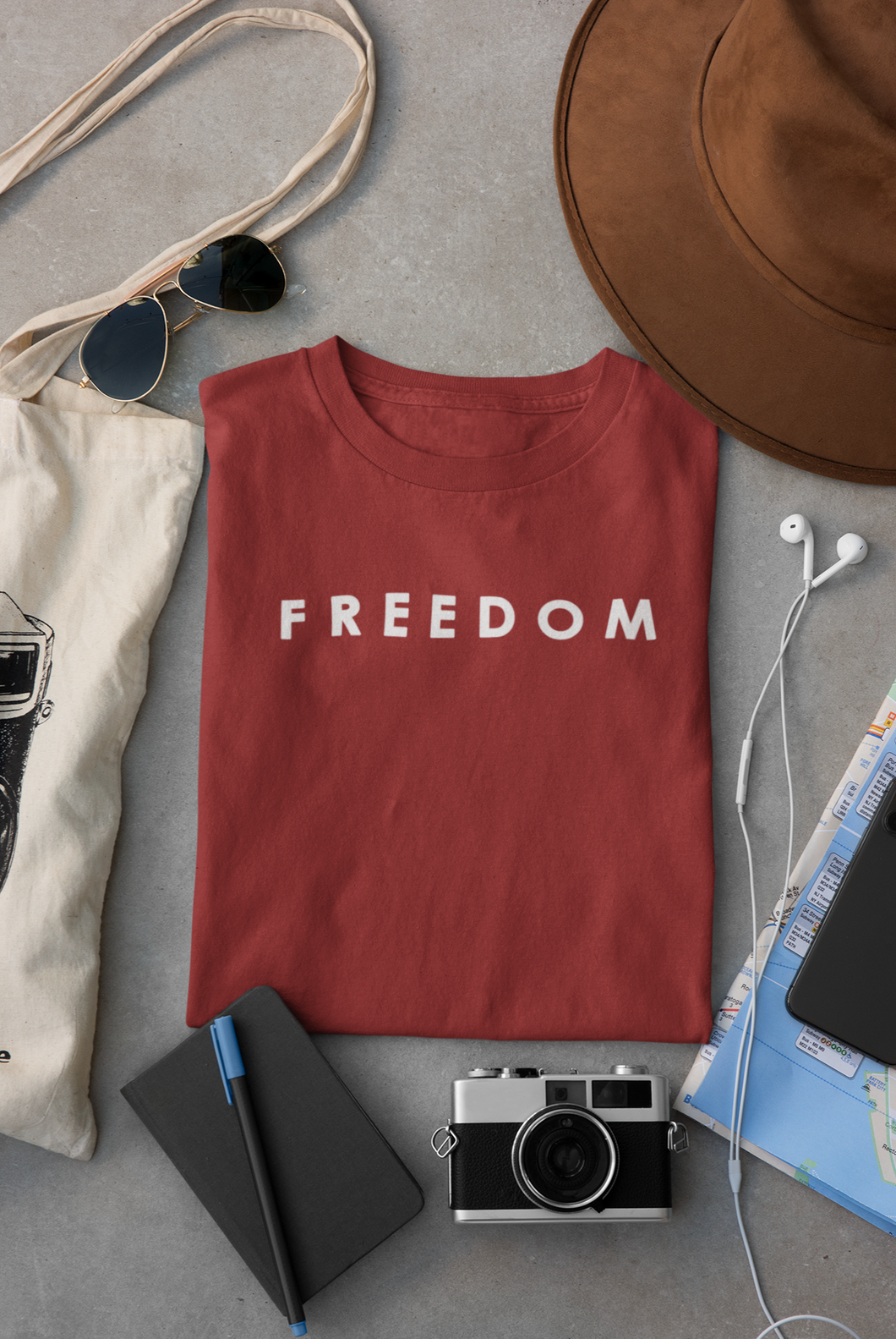 Freedom Mens Half Sleeves T-shirt- KidsFashionVilla