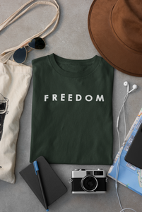 Freedom Women Half Sleeves T-shirt- KidsFashionVilla