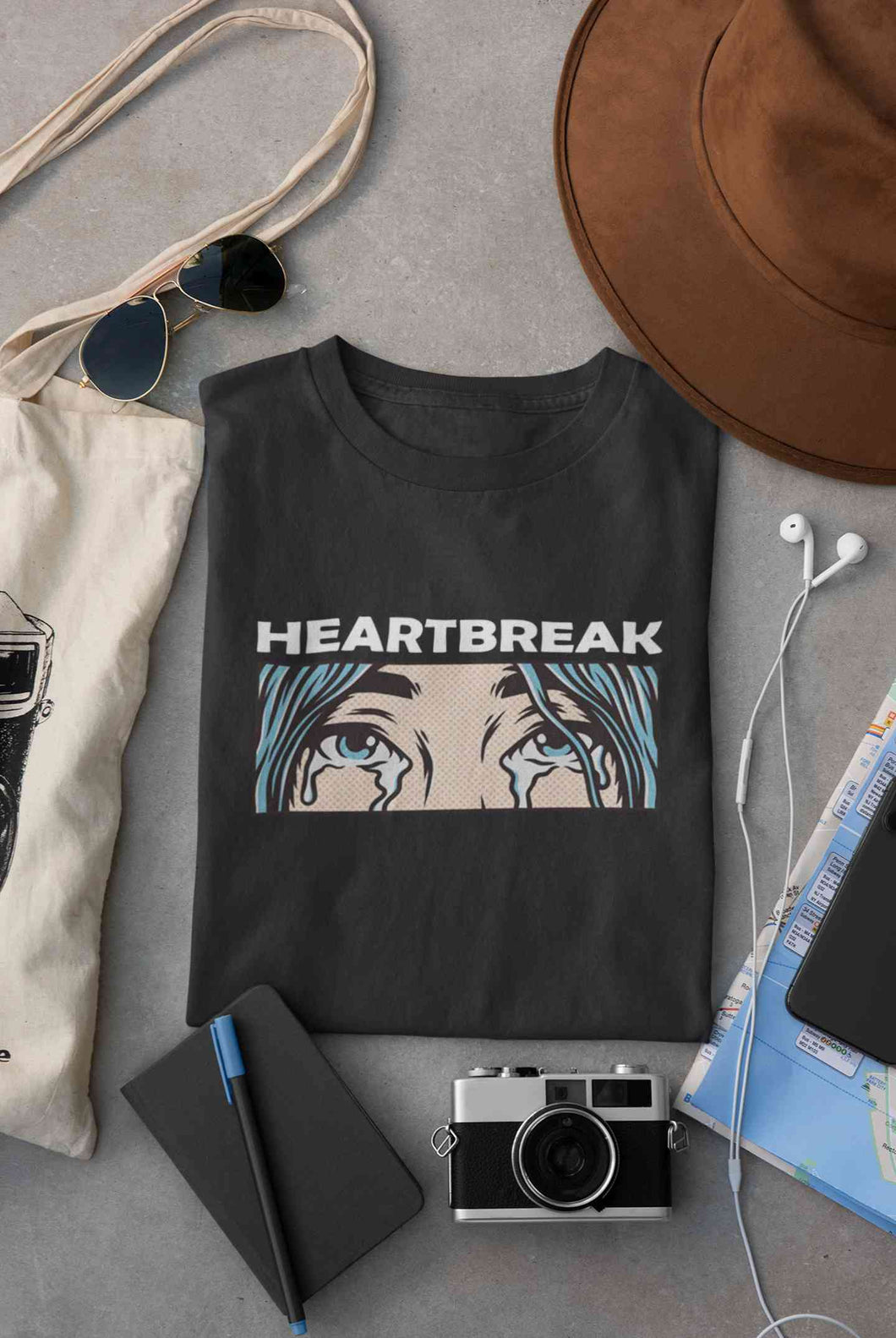 Eyes Shedding Tears Sad Broken Hearted Women Half Sleeves T-shirt- KidsFashionVilla