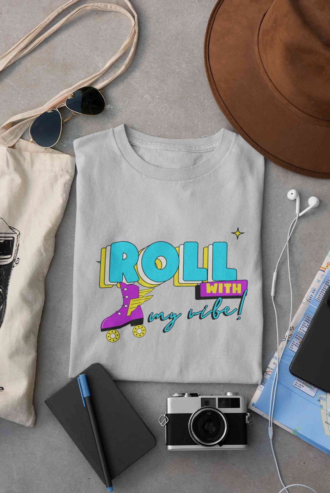 Roll With My Vibe Retro 90s Nostalgia Theme Women Half Sleeves T-shirt- KidsFashionVilla