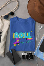 Load image into Gallery viewer, Roll With My Vibe Retro 90s Nostalgia Theme Women Half Sleeves T-shirt- KidsFashionVilla
