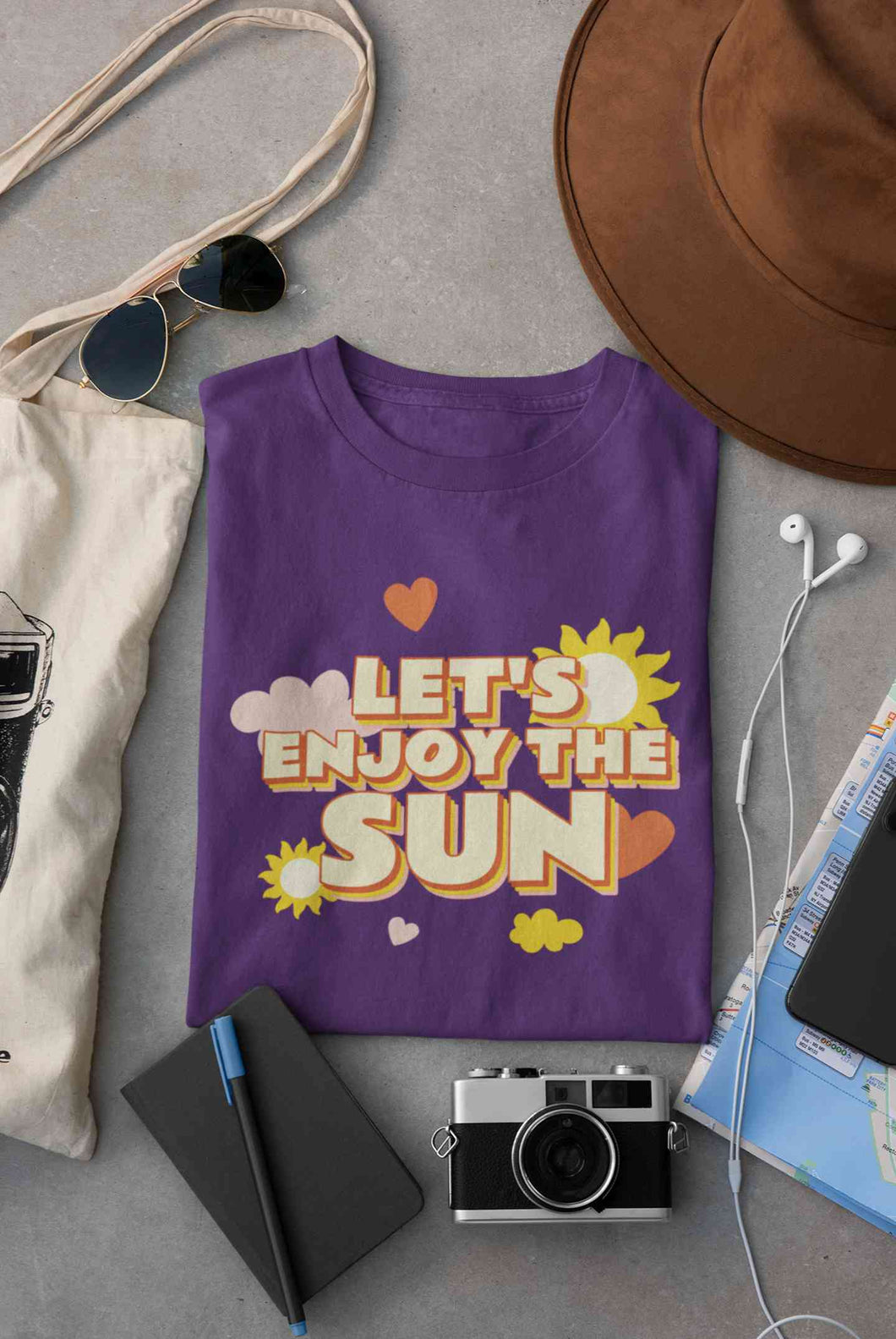 Lets Enjoy The Sun Quote Women Half Sleeves T-shirt- KidsFashionVilla