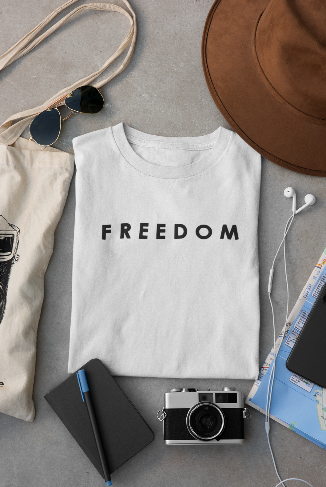 Freedom Mens Half Sleeves T-shirt- KidsFashionVilla