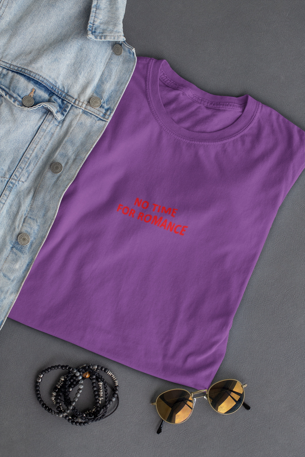 No time for romance Minimal Women Half Sleeves T-shirt- KidsFashionVilla