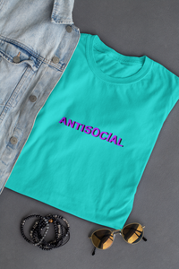 Antisocial Minimal Women Half Sleeves T-shirt- KidsFashionVilla