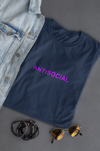 Load image into Gallery viewer, Antisocial Minimal Women Half Sleeves T-shirt- KidsFashionVilla
