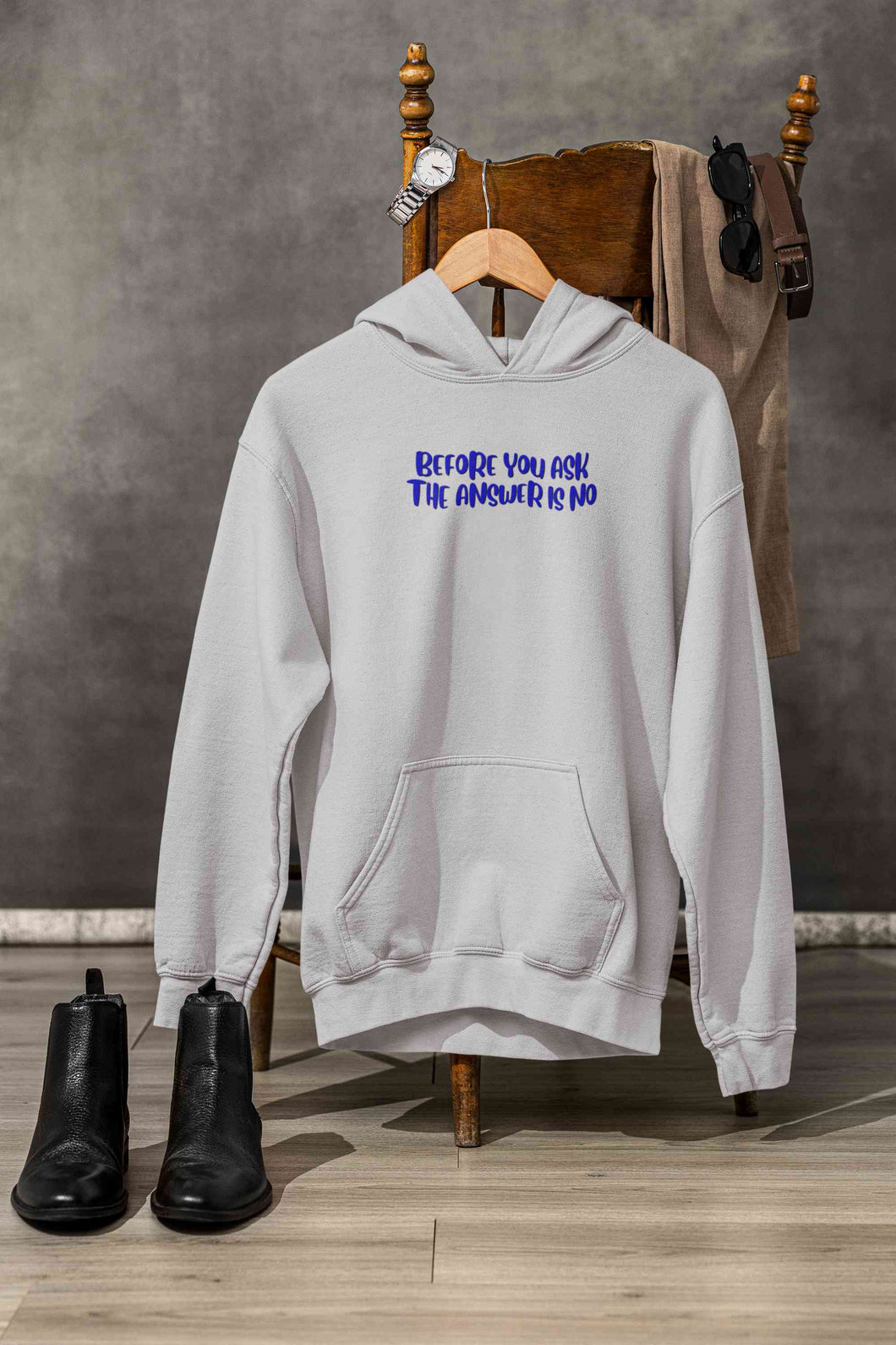 The Answer Is No Men Hoodies-KidsFashionVilla
