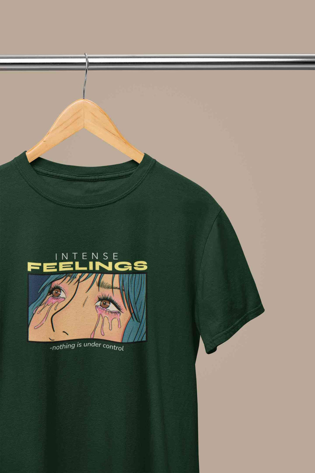 Anime Theme Intense Feelings Quotes Mens Half Sleeves T-shirt- KidsFashionVilla