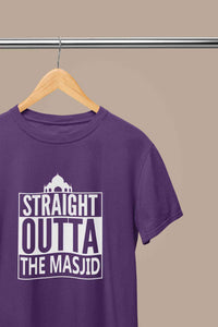 Straight Outta The Masjid Mens Half Sleeves T-shirt- KidsFashionVilla