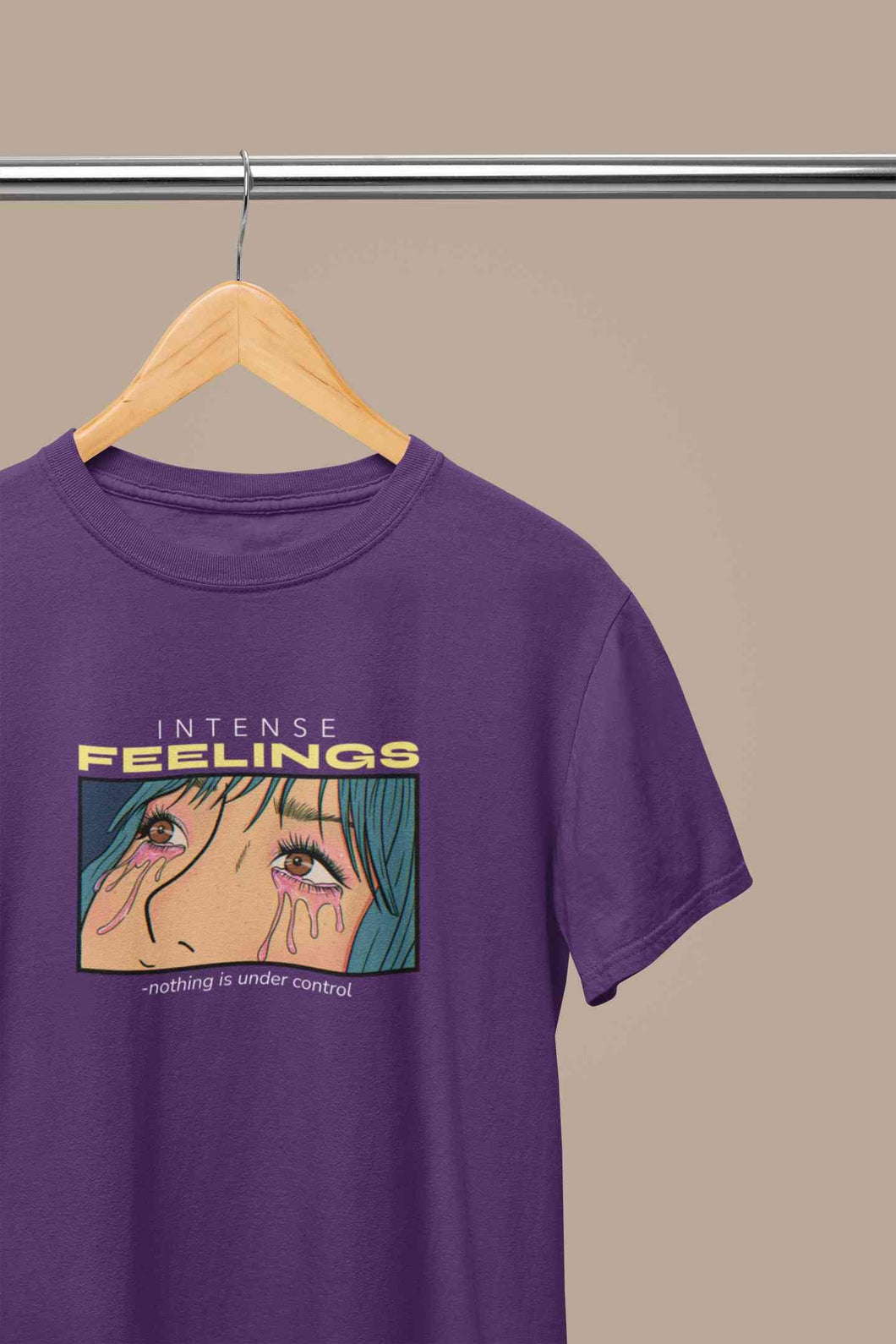 Anime Theme Intense Feelings Quotes Mens Half Sleeves T-shirt- KidsFashionVilla