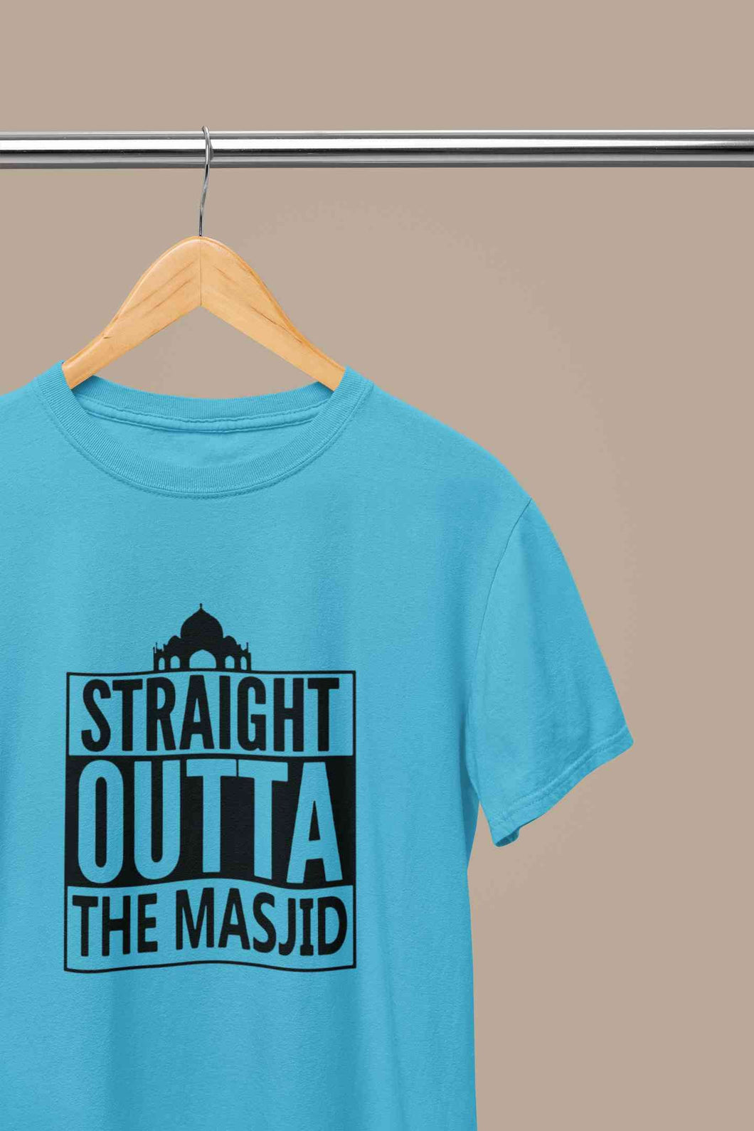 Straight Outta The Masjid Mens Half Sleeves T-shirt- KidsFashionVilla