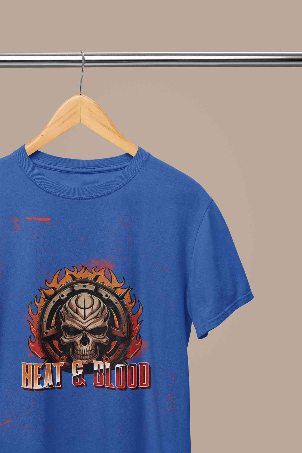 Flaming Skull Mens Half Sleeves T-shirt- KidsFashionVilla