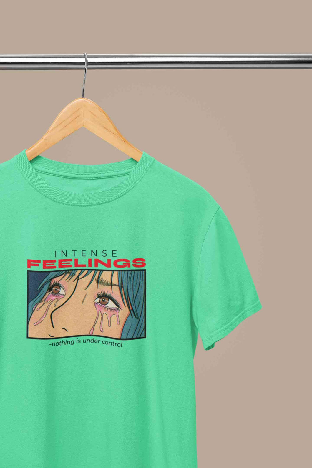 Anime Theme Intense Feelings Quotes Mens Half Sleeves T-shirt- KidsFashionVilla