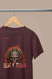 Flaming Skull Women Half Sleeves T-shirt- KidsFashionVilla