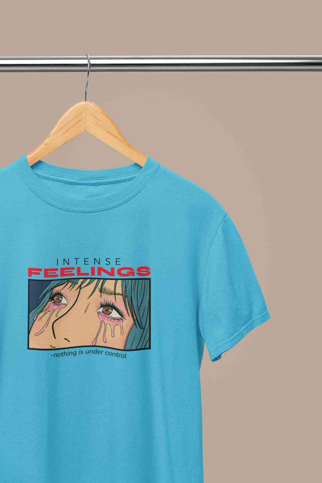 Anime Theme Intense Feelings Quotes Mens Half Sleeves T-shirt- KidsFashionVilla