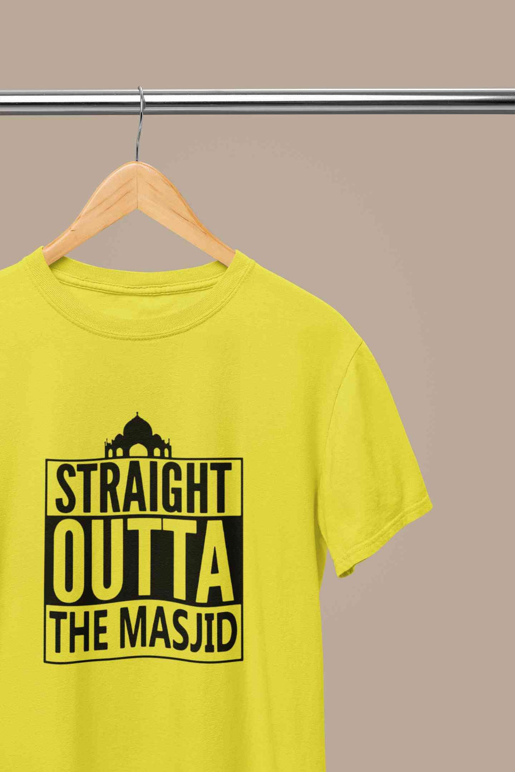 Straight Outta The Masjid Mens Half Sleeves T-shirt- KidsFashionVilla