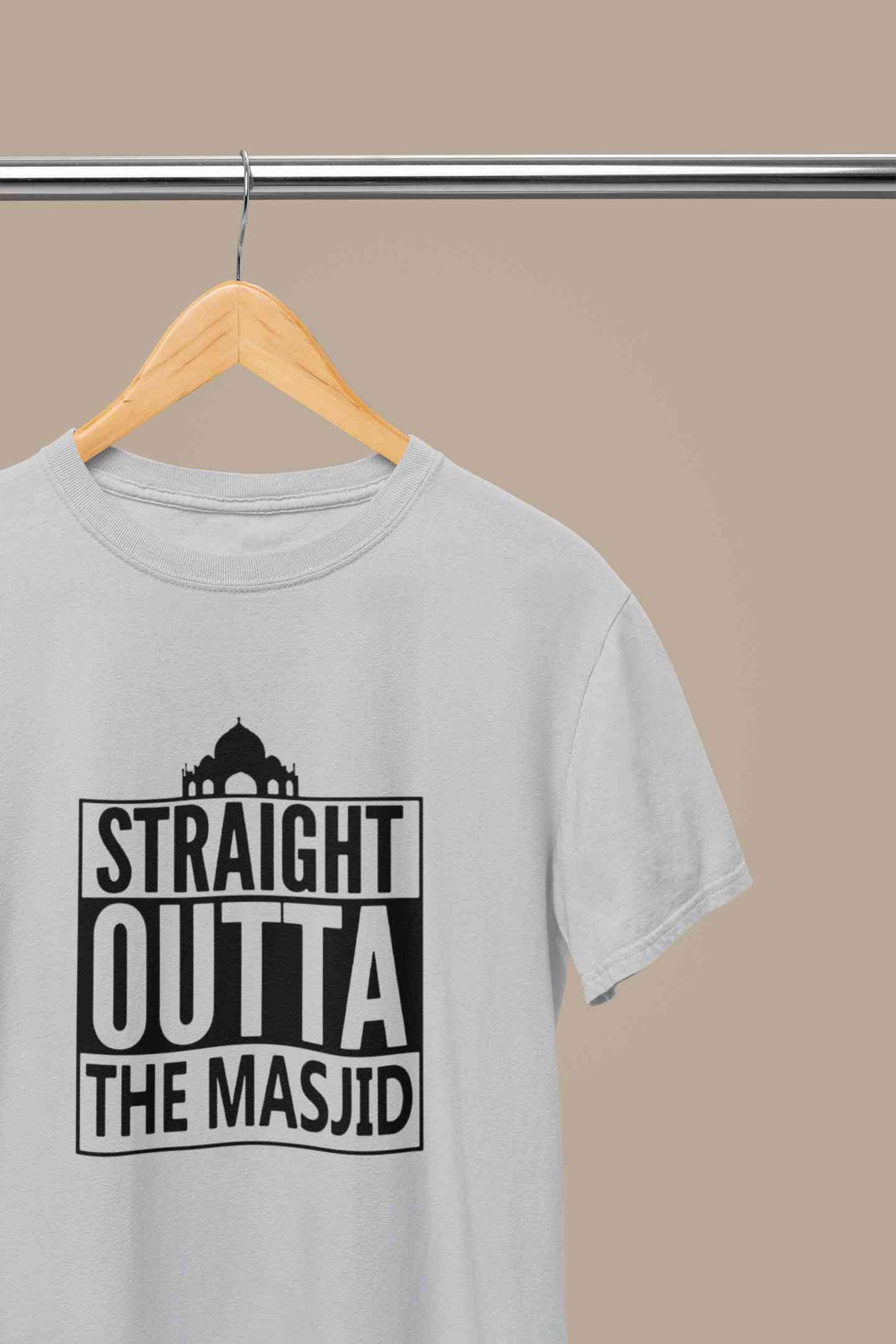Straight Outta The Masjid Mens Half Sleeves T-shirt- KidsFashionVilla