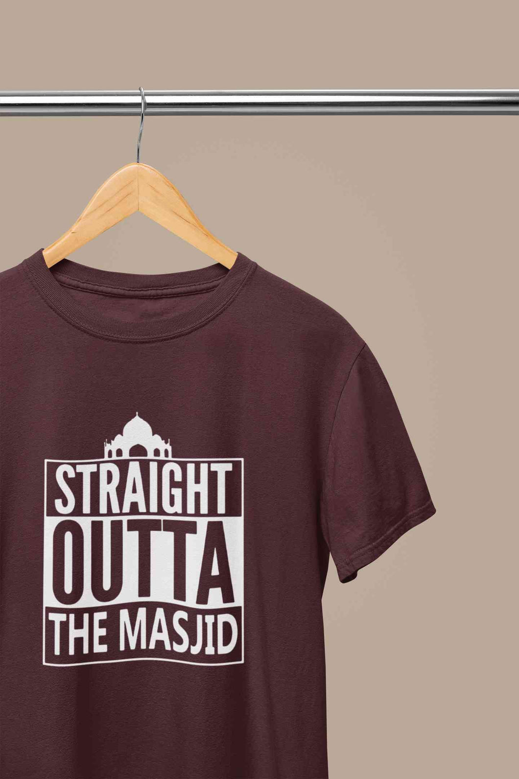 Straight Outta The Masjid Mens Half Sleeves T-shirt- KidsFashionVilla