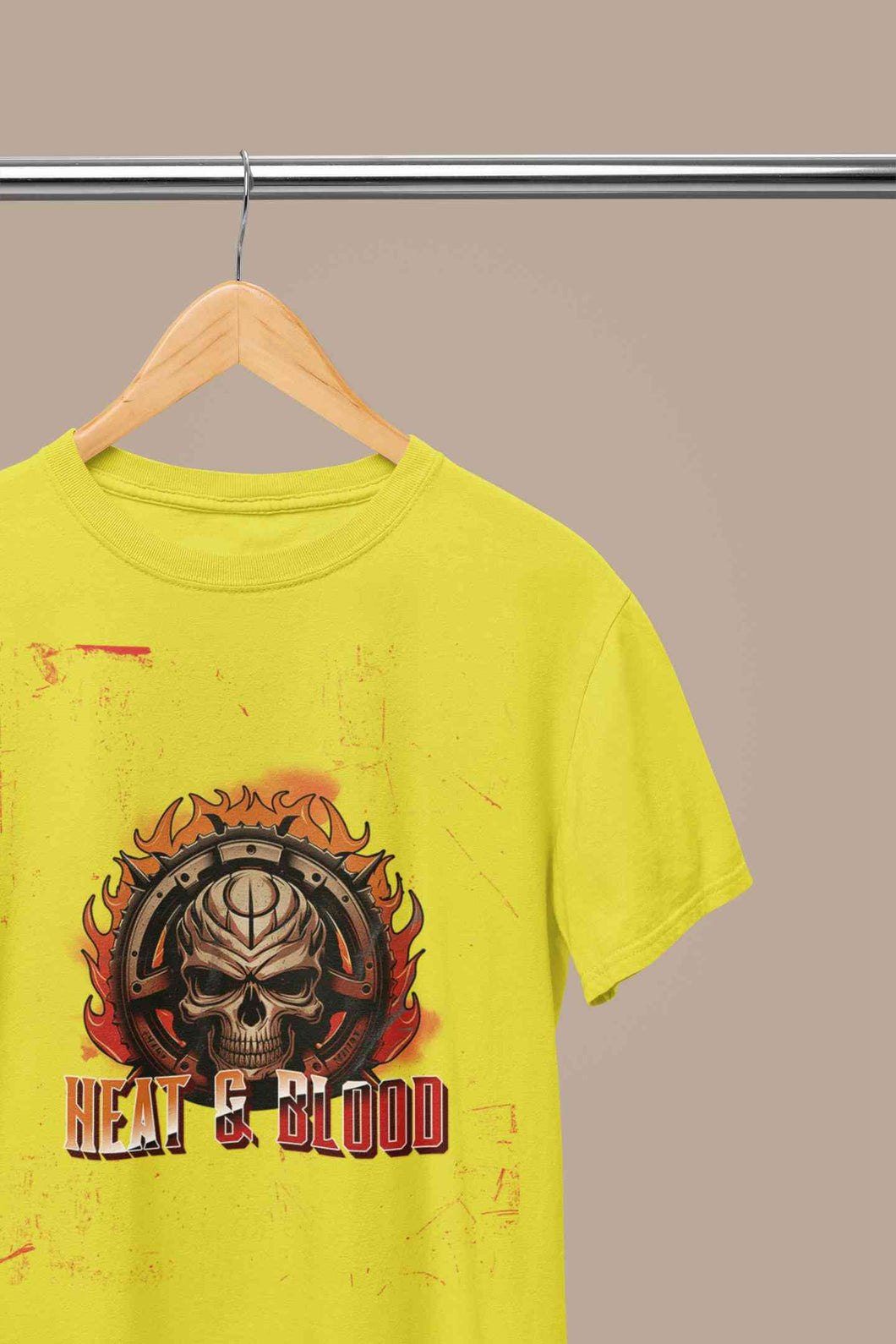 Flaming Skull Mens Half Sleeves T-shirt- KidsFashionVilla