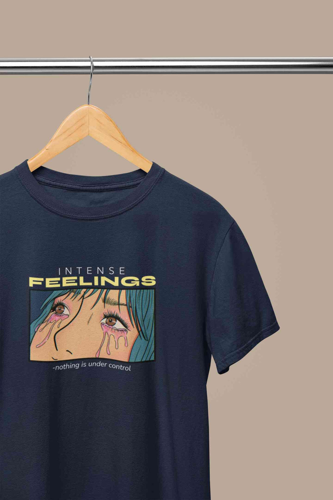Anime Theme Intense Feelings Quotes Mens Half Sleeves T-shirt- KidsFashionVilla