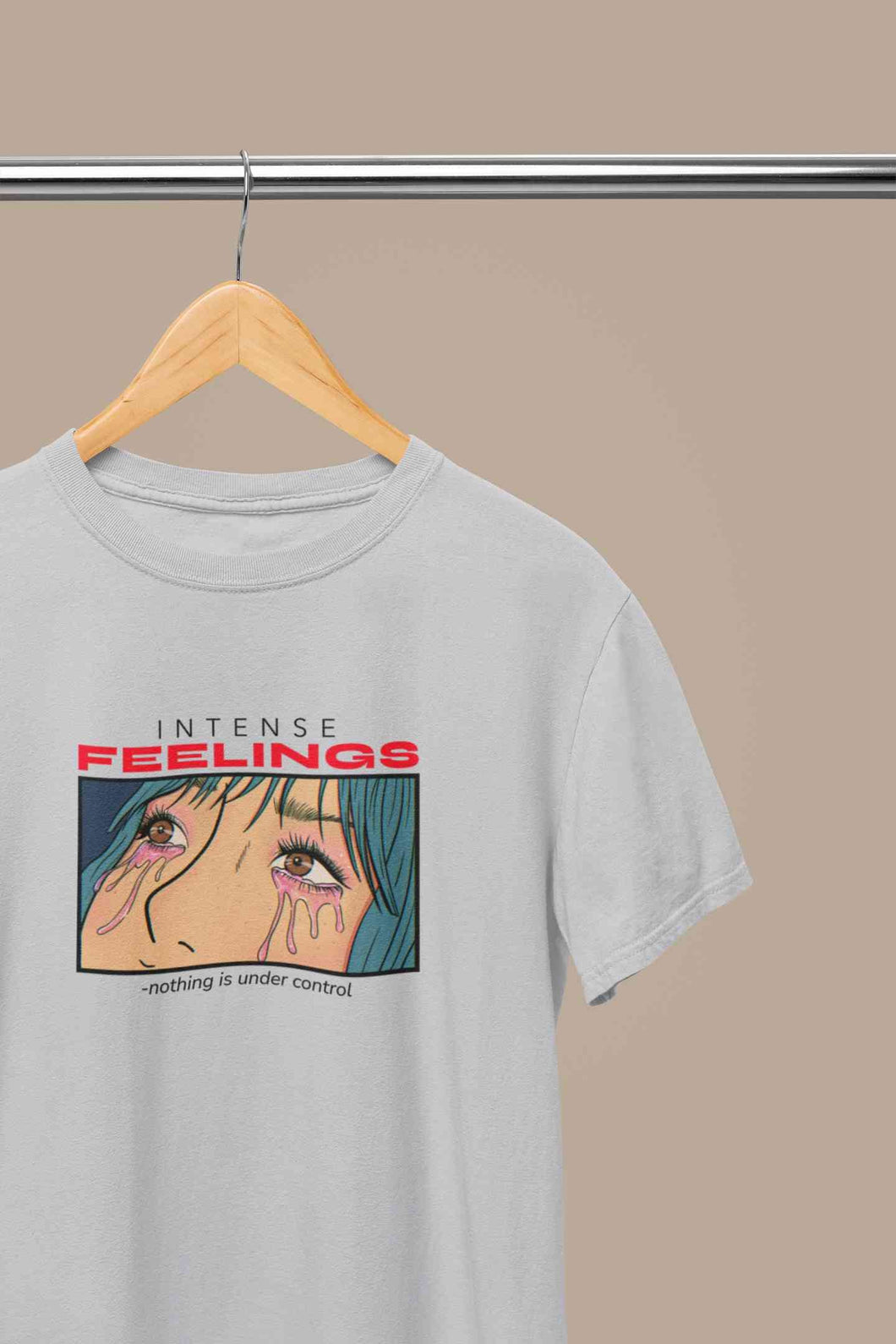 Anime Theme Intense Feelings Quotes Mens Half Sleeves T-shirt- KidsFashionVilla