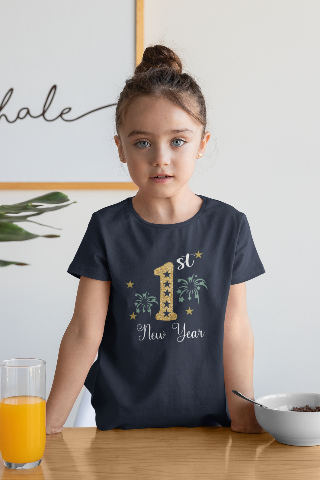 First New Year Half Sleeves T-Shirt For Girls -KidsFashionVilla