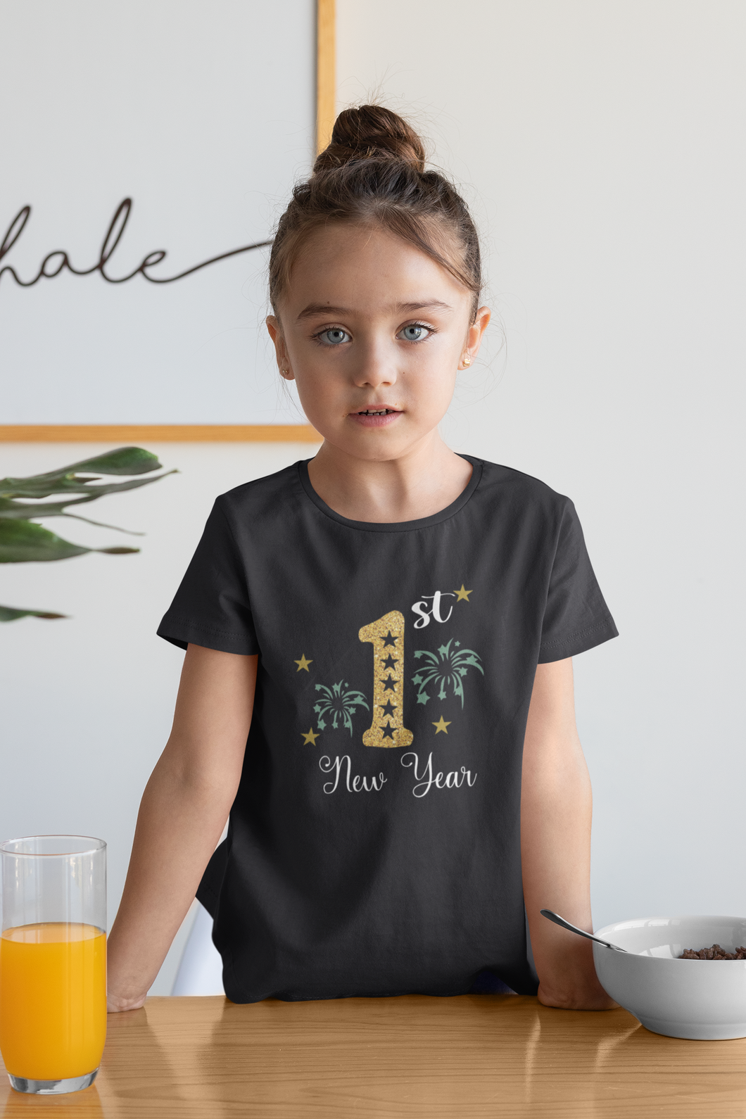 First New Year Half Sleeves T-Shirt For Girls -KidsFashionVilla