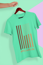 Load image into Gallery viewer, Melanin USA Flag Women Half Sleeves T-shirt- KidsFashionVilla
