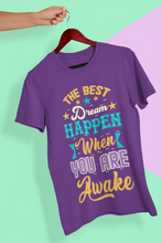 Load image into Gallery viewer, Best Dream Quotes Women Half Sleeves T-shirt- KidsFashionVilla
