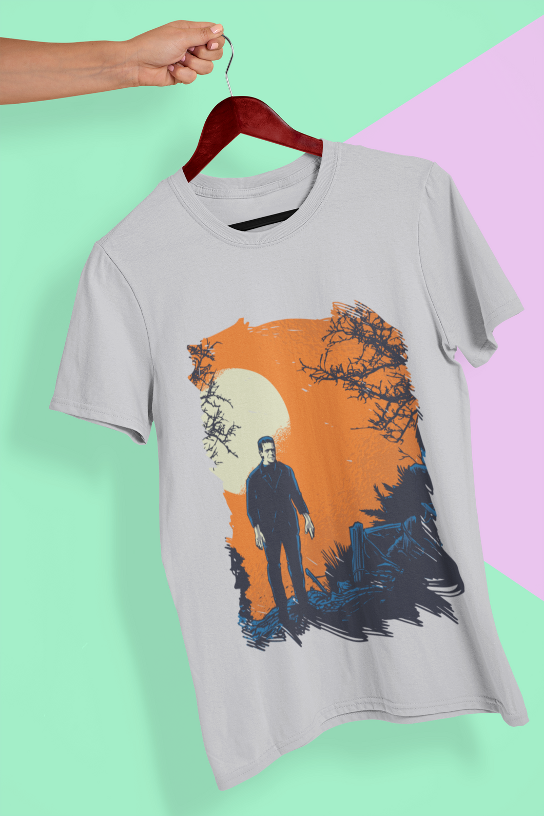 Frankenstein Mens Half Sleeves T-shirt- KidsFashionVilla