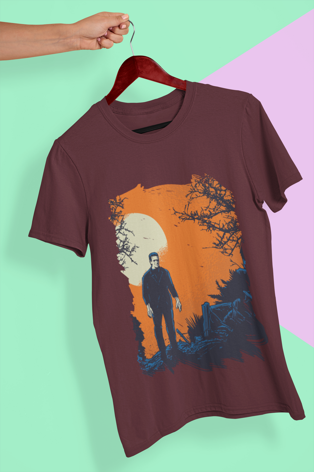 Frankenstein Mens Half Sleeves T-shirt- KidsFashionVilla