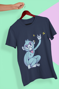 Rocker Monkey Women Half Sleeves T-shirt- KidsFashionVilla