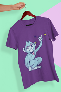 Rocker Monkey Women Half Sleeves T-shirt- KidsFashionVilla