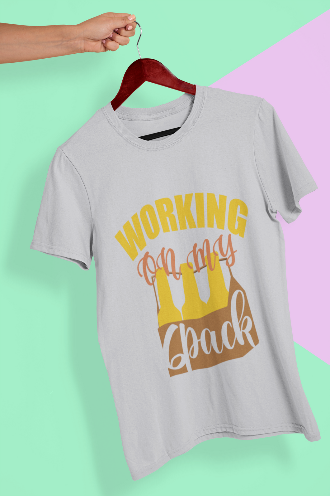 Working On My Six Pack  Mens Half Sleeves T-shirt- KidsFashionVilla