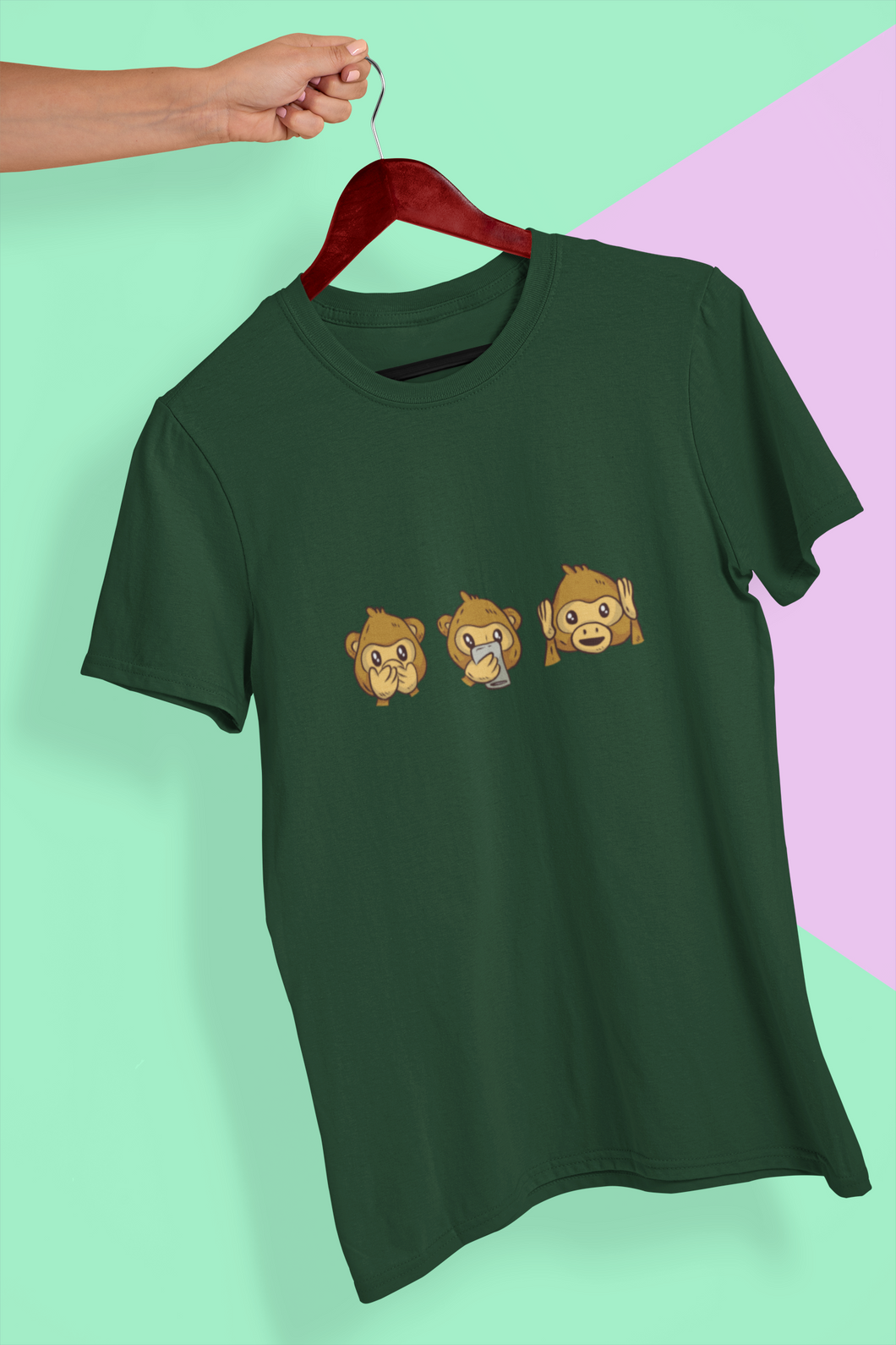 Monkey Emojis Women Half Sleeves T-shirt- KidsFashionVilla