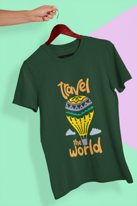 Travel The World Mens Half Sleeves T-shirt- KidsFashionVilla