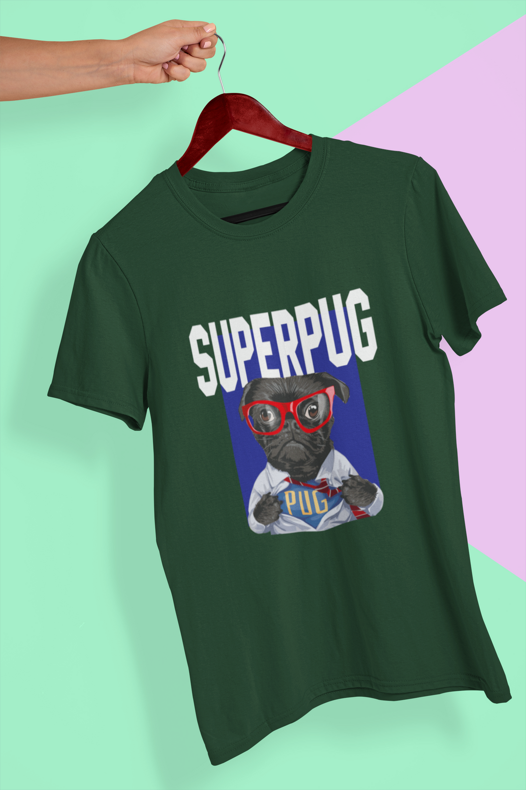 Superhero Pug Women Half Sleeves T-shirt- KidsFashionVilla