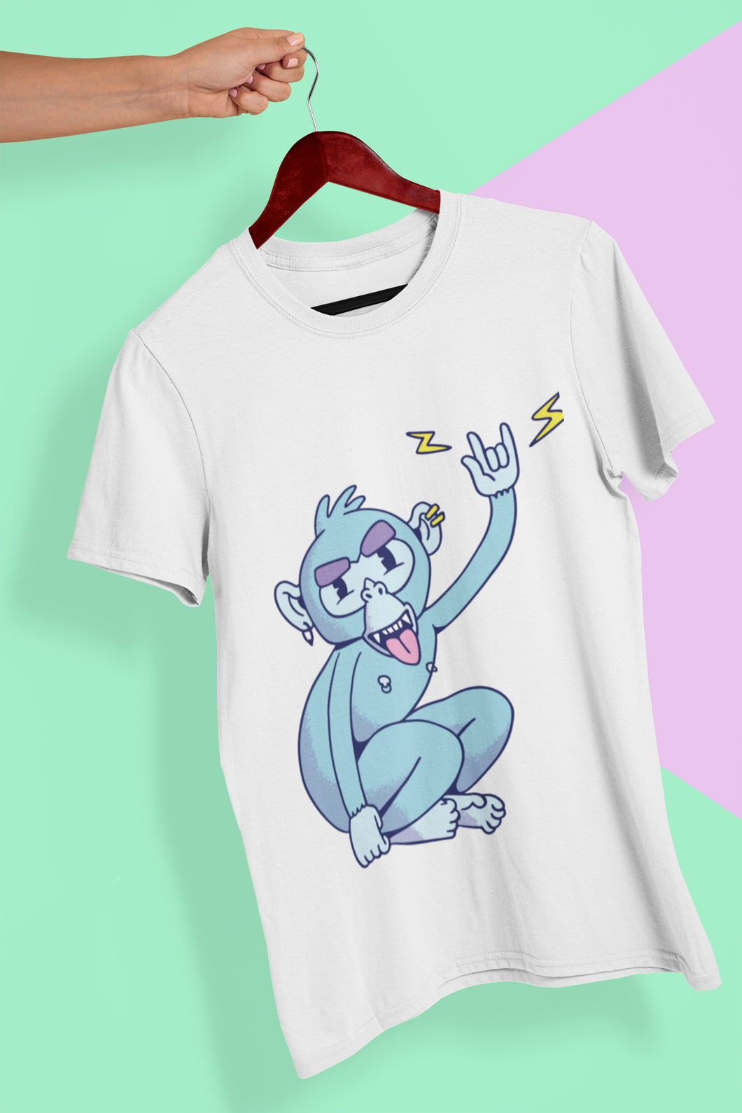 Rocker Monkey Women Half Sleeves T-shirt- KidsFashionVilla
